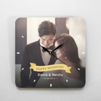 jam dinding custom tema foto romantis untuk kado pernikahan