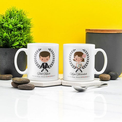Kado Pernikahan Handmade Mug Custom Design